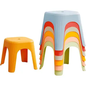 wanan 6 Pack School Plastic Stackable Stools, 11.8 Inch Height Colorful Nesting Stools, Portable Backless Stool for Classroom Students, Flexible Seating Chairs for School Home Office