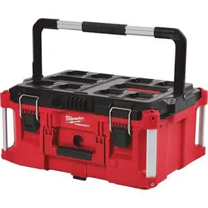 Milwaukee Electric Packout Organizer Box with Organizer Bins, 22x16x11 in, Weatherproof, IP65 Sealed, Locking Latch (Tools & Hardware Storage Solution)