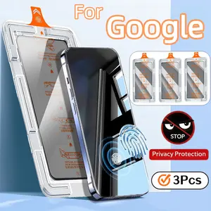 3-Pack Screen Protector for Google Pixel Series, Anti-Spy Tempered Glass Protection, Ultra Sonic Fingerprint Unlock, 9h Hardness, Easy Install, Bubble-Free