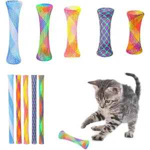 35 count  Spring Toys, Kitten Tube  Indoor Interactive  Toys, Colorful Cats   Telescopic Foldable Plastic Coil for  to Chase Scratch Bite Pounce