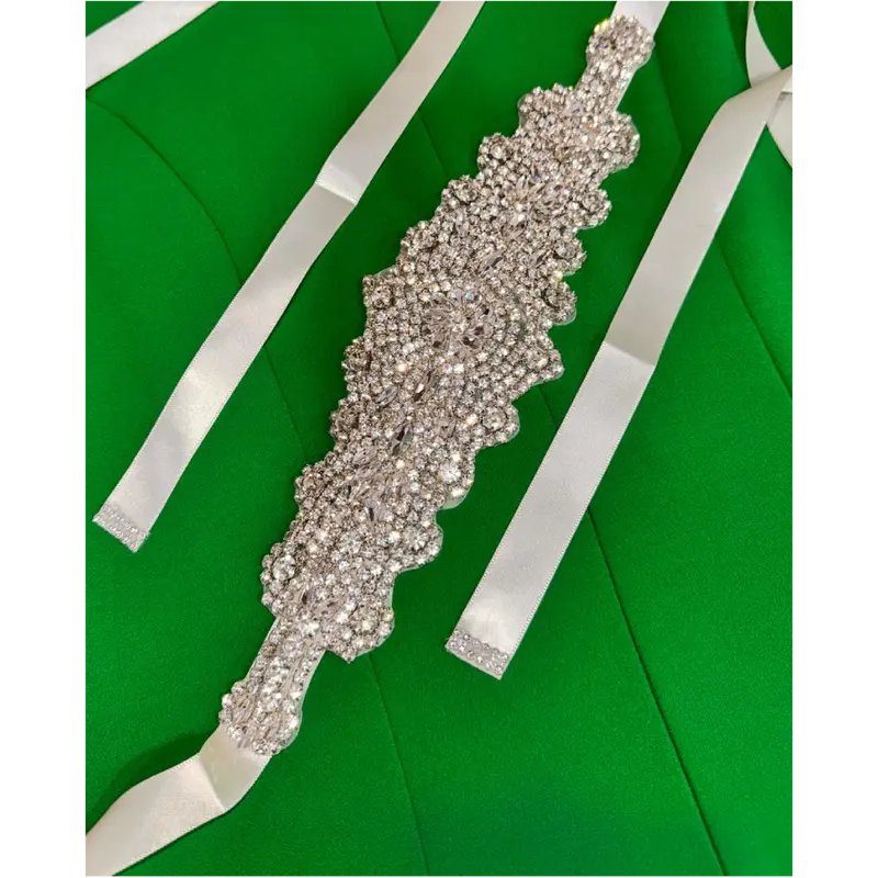 slim fit dress slacks Hand-Sewn Beaded Bridal Belt for Wedding Dress Light Ivory