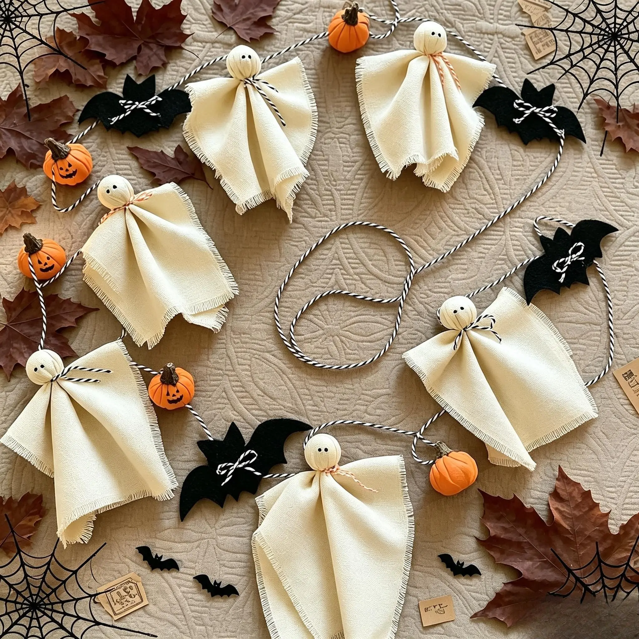 Halloween Trunk or Treat Car Decorations Set - Lightweight Ghost, Bat, Pumpkin Garland, Spooky Backdrop, Kids' Garage Door Party Supplies, Car Parade Accessories