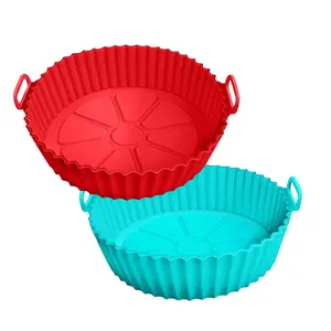 2/4/6 Pack Silicone Air Fryer Liners Square for 4-10 QT, Heat Resistant Pot Oven Liners Reusable Baking Tray Mat Kitchen Accessories Home Cooking Utensils,Replace Disposable Parchment Paper,gifts for party,daily snack tray