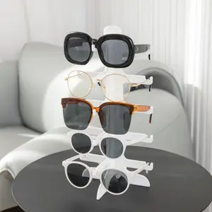 Plastic Glasses Display Stand, 1 Piece 5 Layers Sunglasses Storage Organizer Rack, Eyeglasses Holder for Home & Office