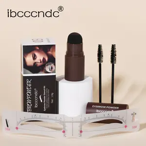 Waterproof Eyebrow Stamp Powder Kit, Eyebrow Powder Set, High Pigment Eye Brow Powder Stick Makeup Kit with Brush and Stamp Stencil Shapes, Sweat-Proof & Long-Lasting Eyebrow Tint Set, Instant Color for Beginners, Eyebrow Makeup