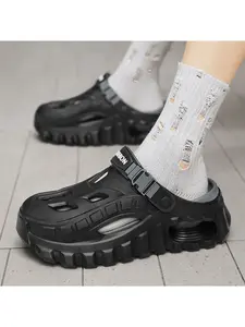 Men's Mecha-Style Chunky Platform Flatform Clogs | Adjustable Two-Way Wear, Non-Slip Thick Sole, 4-in-1 Use for Home, Outdoor, Beach & Shower, Perfect Birthday Surprise Gift for Boyfriend, Ideal for Street Outings