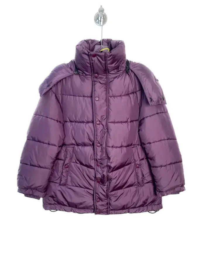 RDLT - Balenciaga Purple Logo Embroidered Hooded Down Jacket Size 34