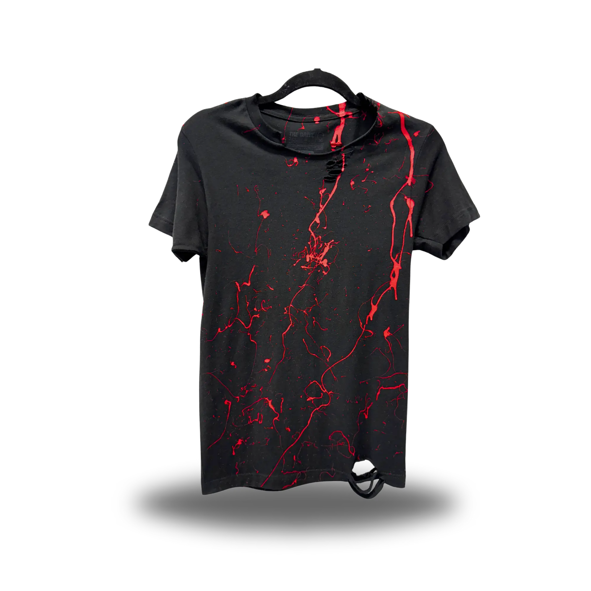 TheDriveClothing Blood Road Rash Black Tee 1.0 – Y2K Streetwear Graphic T-Shirt, Paint Splatter Biker Fashion, TikTok Viral Grunge Outfit, Hand-Cut Unisex Urban Festival Tee