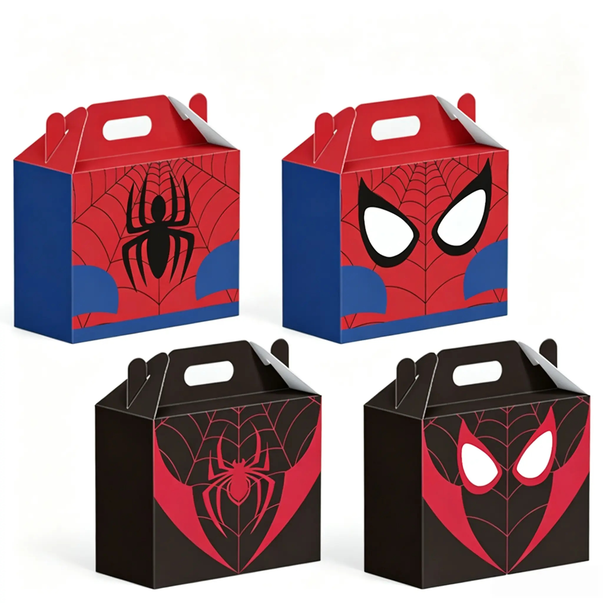 Spider‑Man‑Themed Gift Boxes, 12‑Count Superhero Character Paper Treat Boxes Party Favor Container Goodie Box for Kids Birthday Party Supplies Gift Packaging