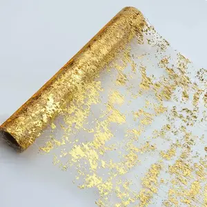 Glitter Foil Overlay Table Cover, 1 Roll Reusable Metal Table Cover, Table Decoration Supplies for Wedding Birthday Party Ceremony, Birthday Party Decorations
