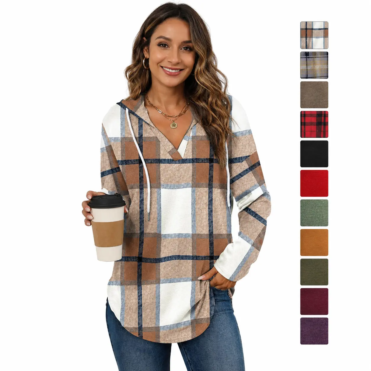 WIHOLL Womens Fashion Tops Hoodies for Women Pullover Oversized Sweatshirts Long SLeeve Shirts Loose Fit*(Size UP 1-2 for True Oversized Look!)* Casual Outfits Lightweight Womenswear