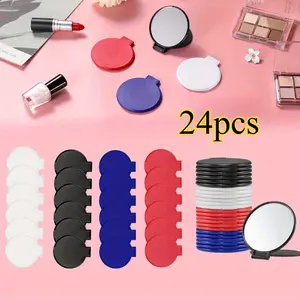 24 Piece Compact Mirror Mini Folding Mirror Portable Folding Round Makeup Mirror for Travel Daily Use Fashion Accessories