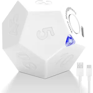 Mini Cube Timer, Rechargeable Pomodoro Countdown Timer 11 Preset Time Desk Timer Productivity Timer with Sound Vibrate Light  Flip Timer for Time Management Workout Study Cooking