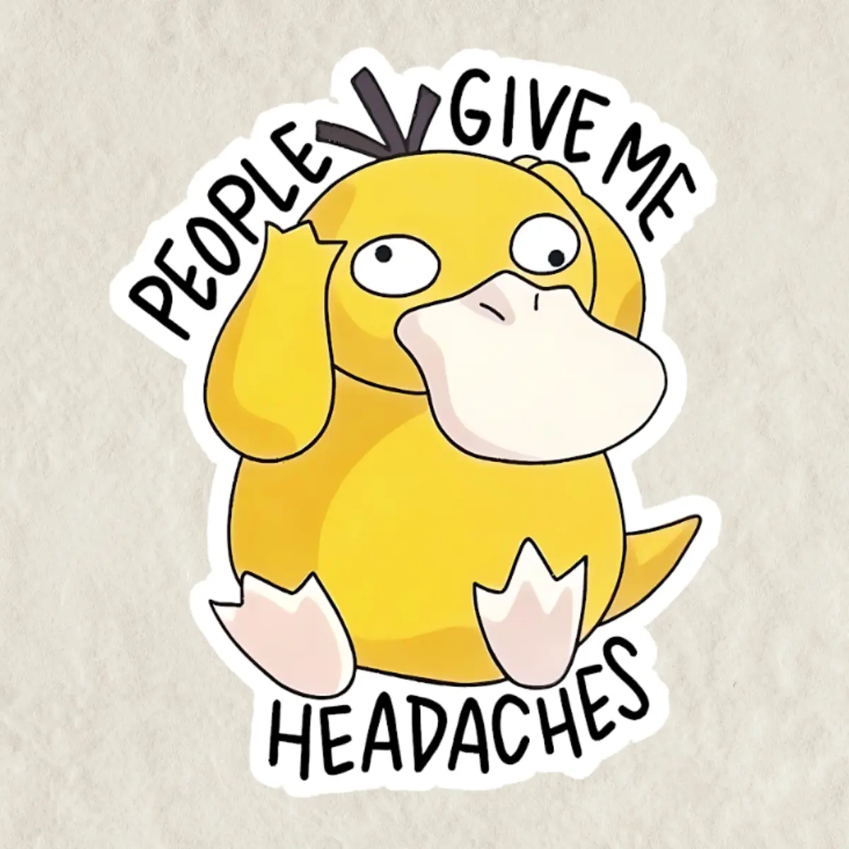 Pyduck sticker | Fan art | Cute Foodie Sticker | Laptop sticker | Vinyl waterproof sticker | Gift for Game lovers