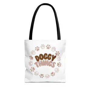 Doggy Things tote bag | paw print wreath design