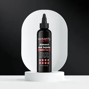 Locsanity Men's Body Oil, Jojoba Seed, Sweet Almond, Extra Virgin Olive, Coconut, Apricot Seed, Grapeseed, Marula, Aloe Vera 4oz Cosmetic Triple Source Oil Premium Nourishing Oils