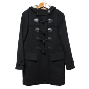 Pre-owned BURBERRY Wool Small Leather Goods Brit Melton Duffle Coat