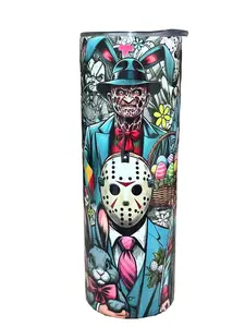 The Hunt Is On! - Easter Horror - 20oz oz 20 oz. 20oz. - Skinny Straight Sublimation Tumbler - Amy's Tumbler Junkies - Your Favorite Tumbler Shop!