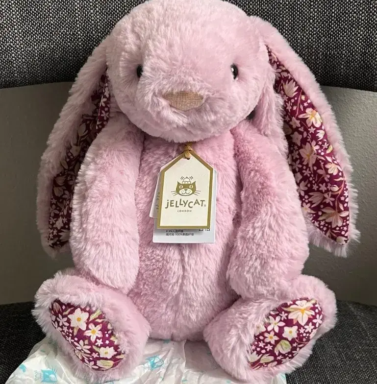 Jellycat Blossom Bunny Stuffed Animal, Floral Ear Pink Rabbit Plush Toy, Ultra Soft Cuddly Gift for Baby, Kids, Bunny Lovers & Collectors, Keychains