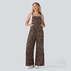 【Creator‘s Pick】Halara Leopard Print Waffle Casual Overalls with Pockets#TikTokShopSpringGlowUp