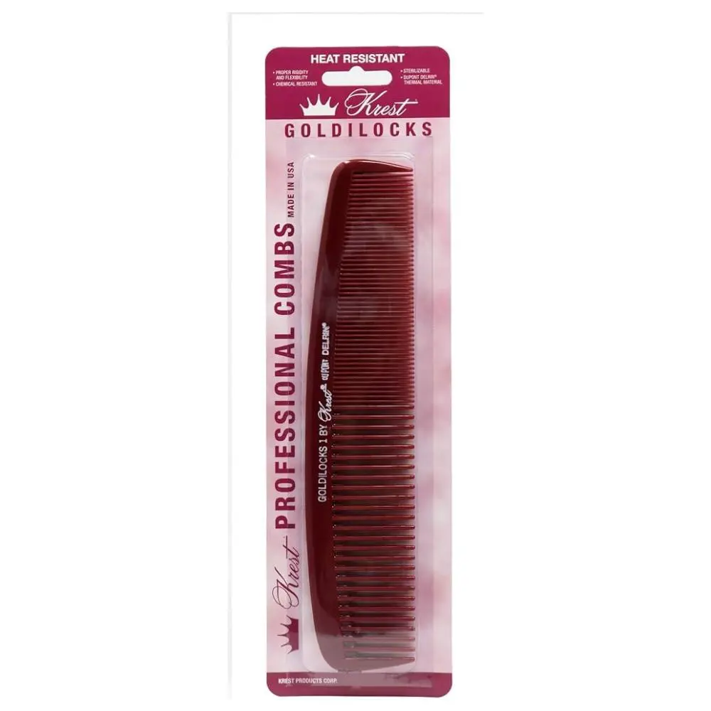 Krest Goldilocks G1 Burgundy Thermal Waver Hair Styling Comb, Flexible Delrin Construction for Haircare & Styling, Heatproof