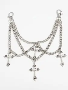 Cross Pentagram Bag Chain Pendant, Fashion Metal Keychain Charm, Stylish Accessory for Bags and Keys, Trendy Bag Charms, Purse Accessories, Trendy Jewelry Gift Idea