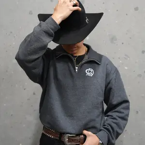 Diamond Ranch  Western Quarter Zip Black Heather