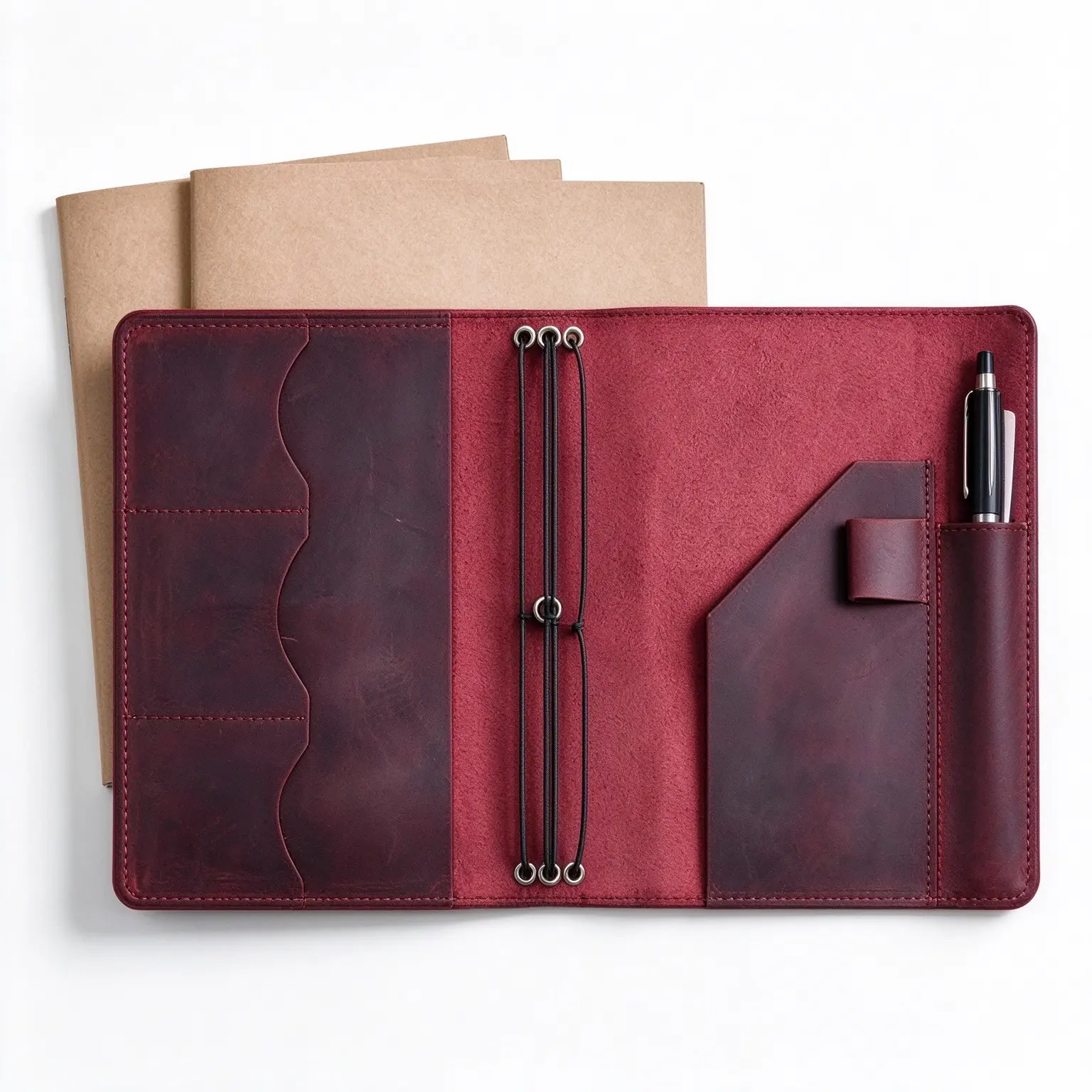 A5 Vintage Leather Journal Cover - RetroLoose-leaf Notebook Binder with Inner Pocket Organizer for Home Organization