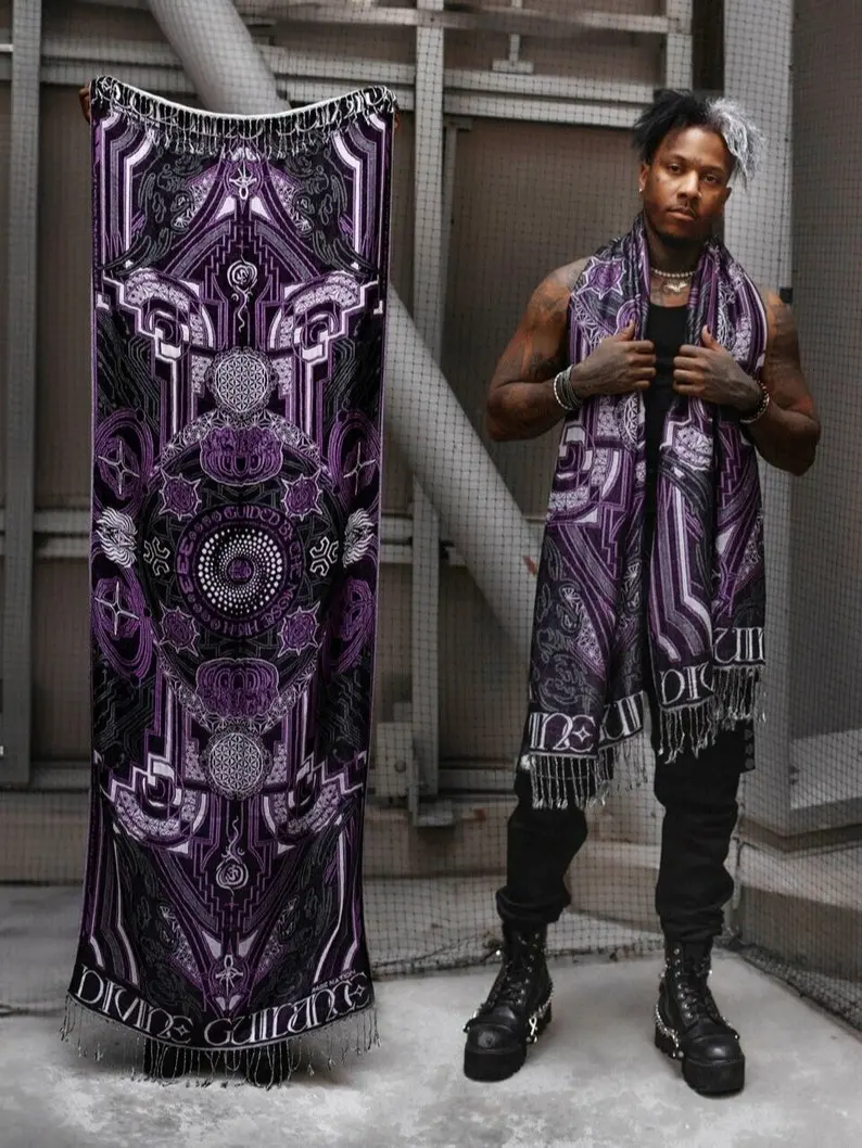 DIVINE GUIDANCE • Velvet VIOLET • Reversible Festival Shawl / Festival Pashmina / Festival Shawl / Festival Scarf / Pashmina Festival