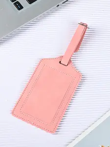 Leather Luggage Tag, Travel Essential Anti-Loss Device, Style PU Luggage Tag with Info Card, Durable Leather Material, Bag Charms