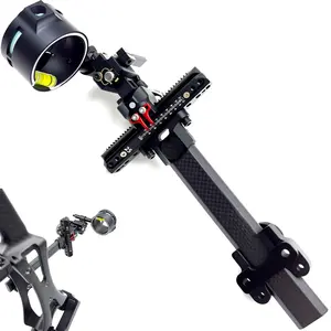 Bow Sight for Compound Bow Micro Adjustable Archery Sight with 0.019" Fiber Optics Elevation Adjustments Accuracy CNC Machined Aluminum Carbon Fiber Bracket