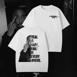 TuPac Shirt, 2Pac Shirt, Real iz Rare, Retro Album Style Streetwear, Vintage Hip Hop Graphic Tee Style Top Cotton