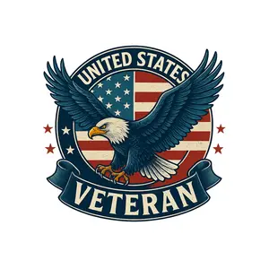 Eagle Design  Veteran Symbol Direct To Film Print, DTF Print, Ready To Press Print For T-Shirts
