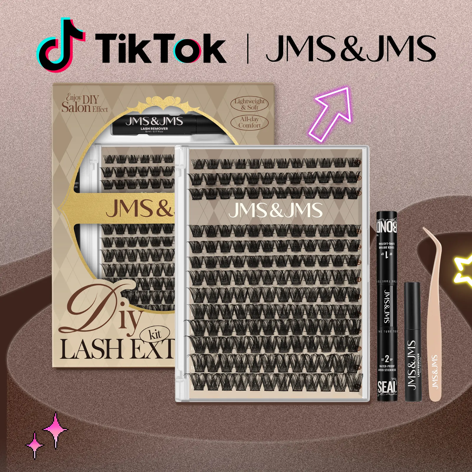 Miss Bella Kit l JMS&JMS Classic 8-18mm Volume D-Curl Eyelash Cluster DIY Lash Extensions at Home Makeup Cosmetic Cat Eye outdoorfun #summeressentials #Backtoschool
