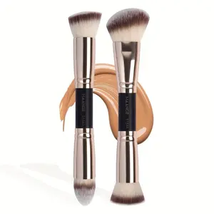 2pcs, Dual Head Makeup Brush Set Foundation Brush Blush Brush Face Brush Loose Powder Brush Makeup Tools Cosmetic Brush Set Brush Included