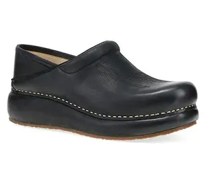 Dansko Platform Pro Black Burnished Nubuck Leather Clog