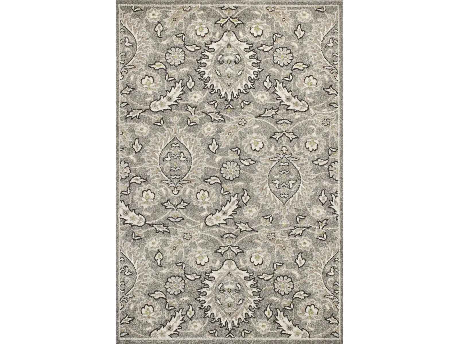 HomeRoots 353144 23 x 45 in. UV-Treated Polypropylene Grey Area Rug