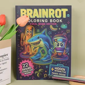 New Brainrot Meme Coloring Book, Unique Network Culture Patterns, 22 Pages Interactive Stress Relief Activity Book, Ideal Gift for Meme Lovers
