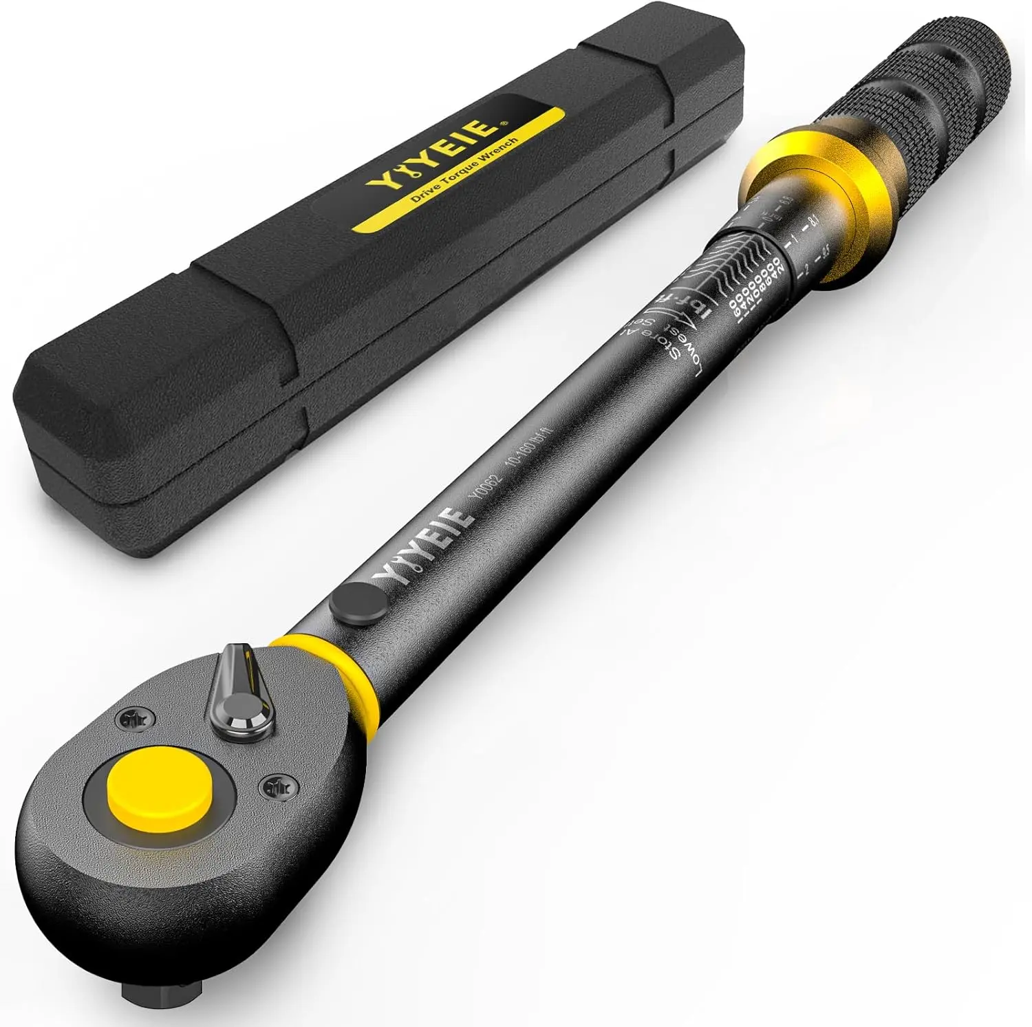 YIYEIE 1/4", 3/8", 1/2" Drive Click Torque Wrench, ±3% Precision with Lock Ring, 10-230 in.lb, 5-50 ft.lb, 10-180 ft.lb, for Bicycle, Motorcycle, Car Repair, Tires & Lug Nuts