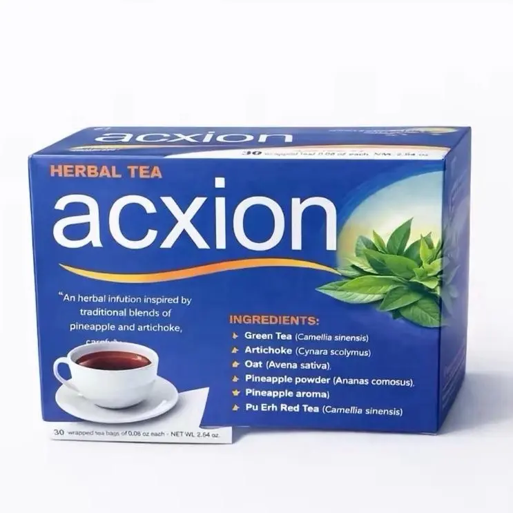 Acxion Herbal Tea Bags, Pineapple Botanical Infusion with pineapple, Artichoke and Oat, 30 Count Herbal Tea for Daily Routines Natural Beverage