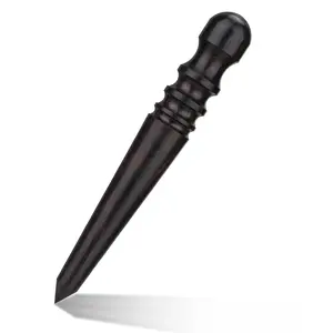 Ebony Wood Round Head Edge Burnisher Slicker Professional Leather Working Tools for Burnishing Polishing Leathercraft