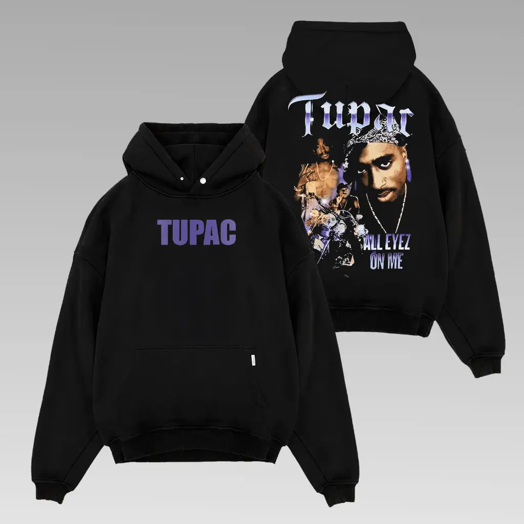 Vintage Tu Pac 2pacc 2Side Hoodie, Hip Hop Music Lover Shirt, Vintage Hip Hop Streetwear Apparel