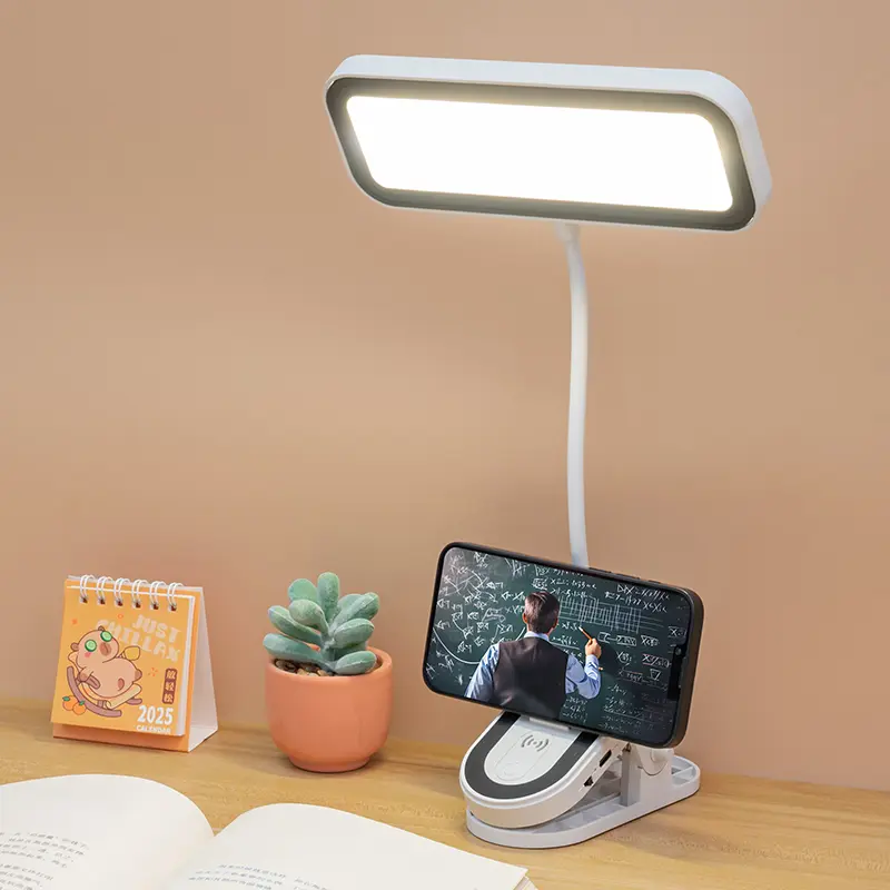 1pc Rechargeable Clip-On LED Desk Lamp - Office Accessories, Reading Use, Adjustable Bendable Design, Touch-Controlled 3-Color Dimming, Eye-Friendly Book Light for Home Improvement Indoor Lighting