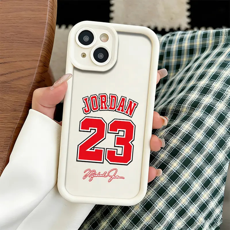 Jordan 23 Iconic Athlete Style Food Grade Silicone TPU Phone Case - Shockproof, Waterproof, Camera Guard Cover Protector - Personalized Gift for Sports Fans - Compatible with iPhone 17,16,15,14,13,12,11 Plus Pro Max, Wireless Accessory A16