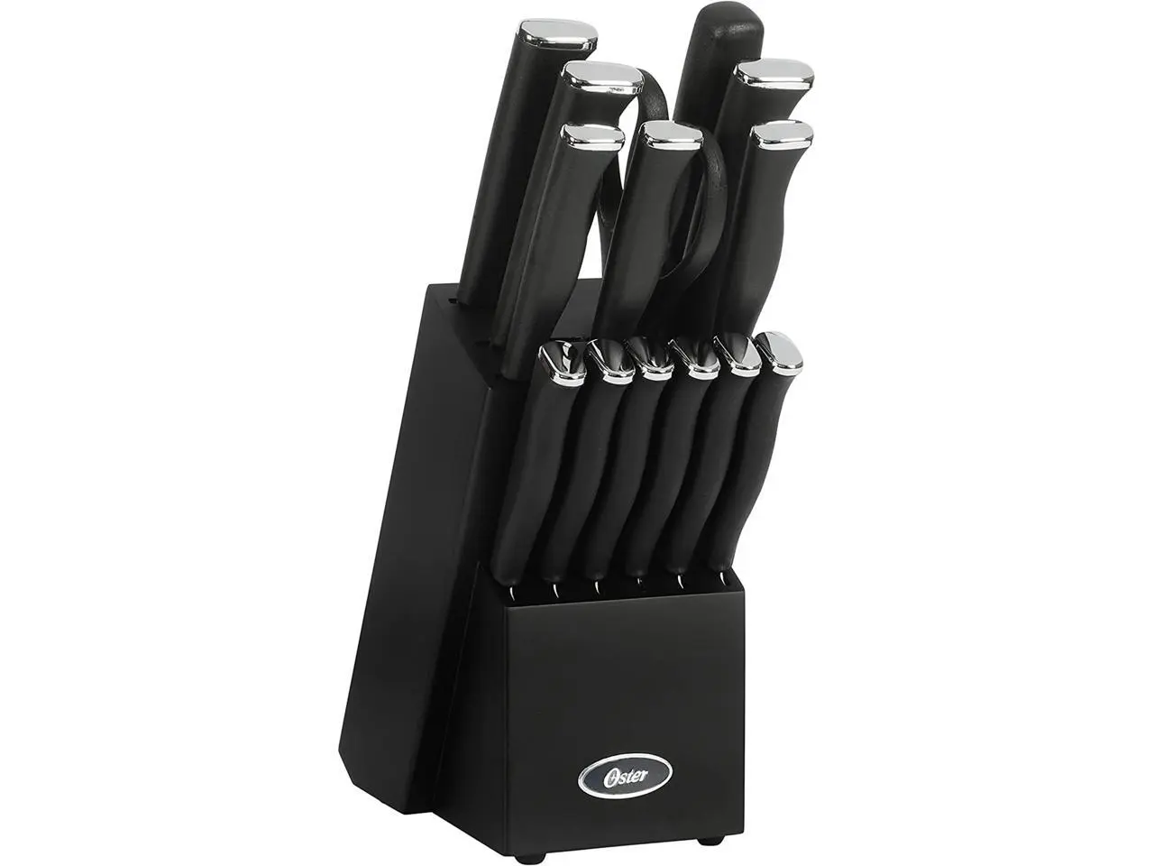 Oster Langmore 15 Piece Stainless Steel Blade Cutlery Set in Black