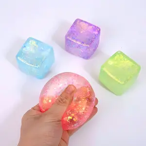 Squishy Fidget Sensory Stress Squeezing Cube for Adults, Calming Tool to Relieve Anxiety, Vent Mood, Improve Focus, Easter Basket Goodie Bag Stuffers for Kids, Squishies, Fidgets