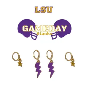 LSU Classic Gameday Earring Stack For Tigers Game Day