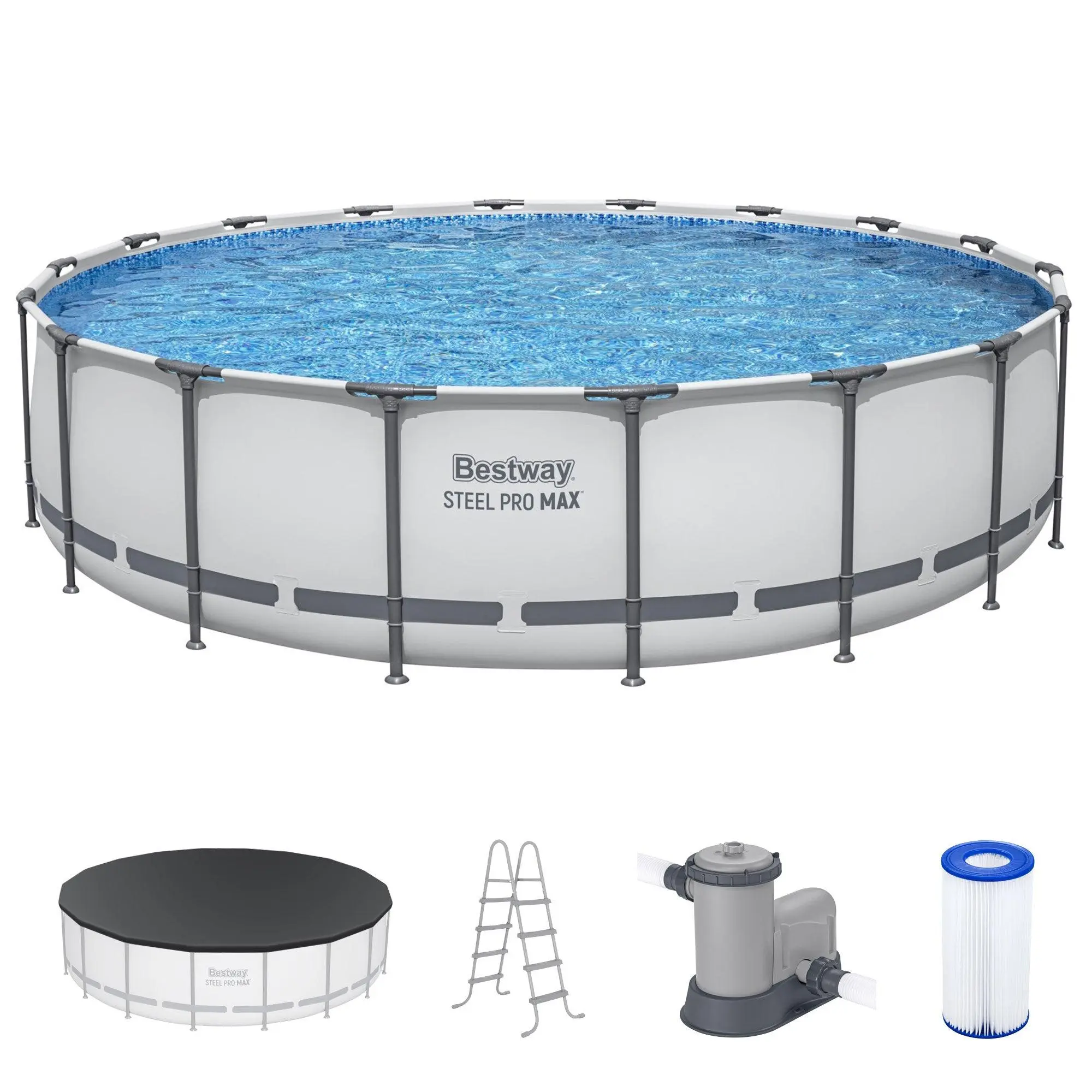 Bestway Steel Pro MAX 18'x48" Round Above Ground Swimming Pool with Pump & Cover Bestway Steel Pro MAX 18'x48" Round Above Ground Swimming Pool with Pump & Cover
