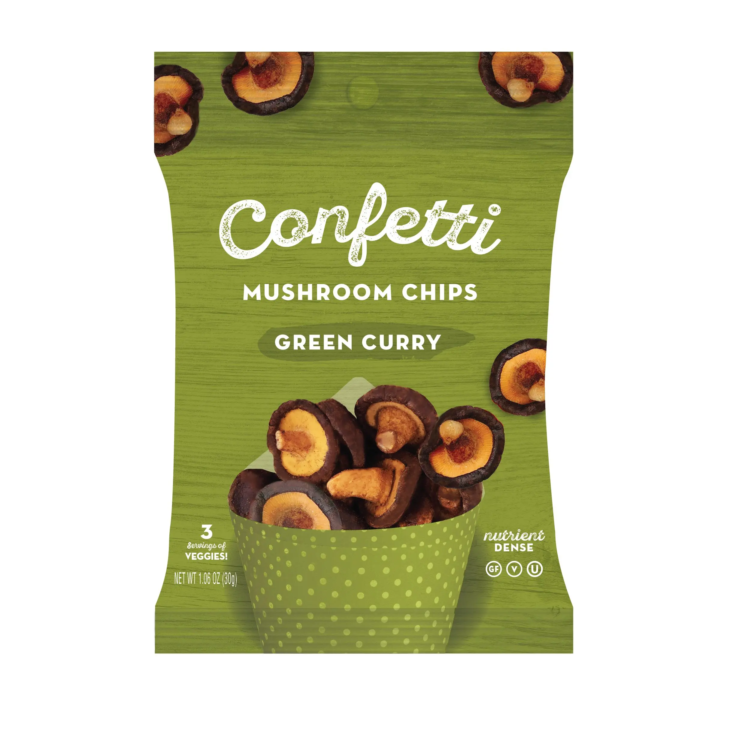 36-Mini Mushroom Chips, Green Curry