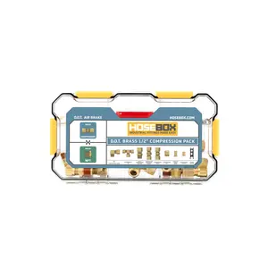 HOSBOX D.O.T. 1/2" Brass Compression Air Brake Fittings Kit Premium Brass Fittings for Reliable Performance & Easy Maintenance